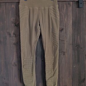 Pact Organic Cotton Moto Leggings | Olive Green